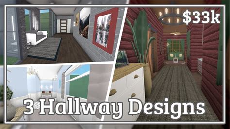 Bloxburg 3 Hallway Designs Speed Build Youtube