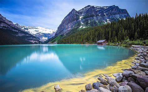 Amazing Turquoise Water Lake Guarded Nature Scenery Hd Wallpaper Peakpx
