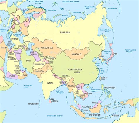 Staaten Asiens Karte