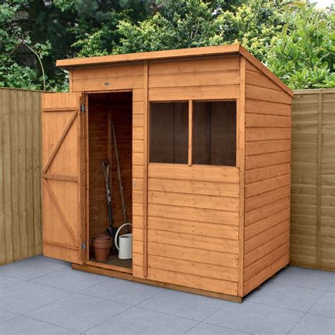 6 X 4 Forest Delamere Shiplap Dip Treated Pent Wooden Shed 198m X 1