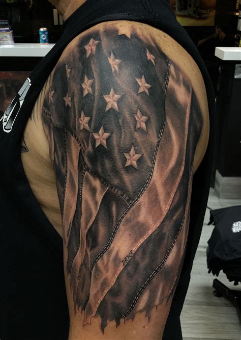 Update 71 American Flag Shoulder Tattoo Best In Eteachers