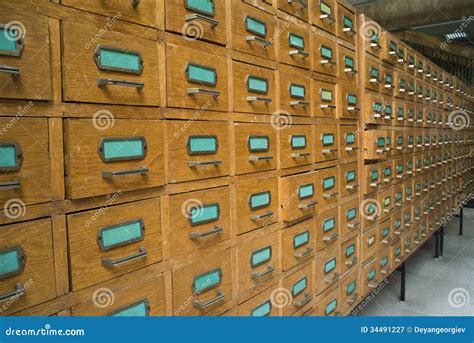 Old Archive With Drawers Stock Image Image Of Label 34491227