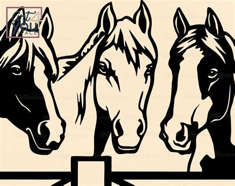 Horses Svg Files For Cricut Vector Farm Animals Clipart Head Etsy