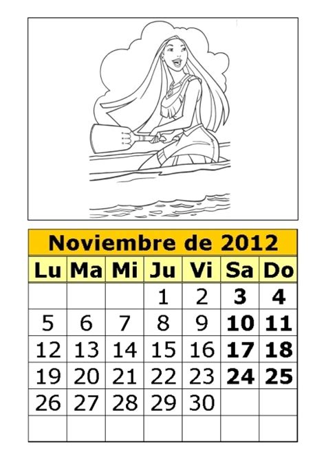 Calendario De Pocahontas Para Colorear De Parte Calendarios The Best