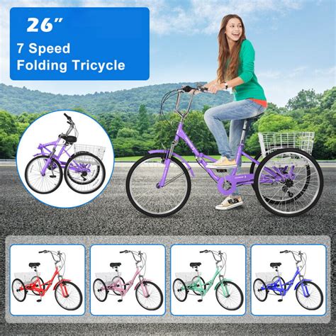 Buy Mooncool Adult Folding Tricycles Folding Bikes Speed Inch Wheel Adult Trikes Cruiser
