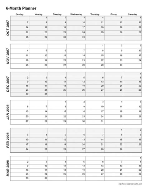 6 Month Planner Printable Example Calendar Printable
