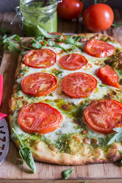 Pesto Pizza With Fresh Tomatoes And Mozzarella Recipe An Italian In My