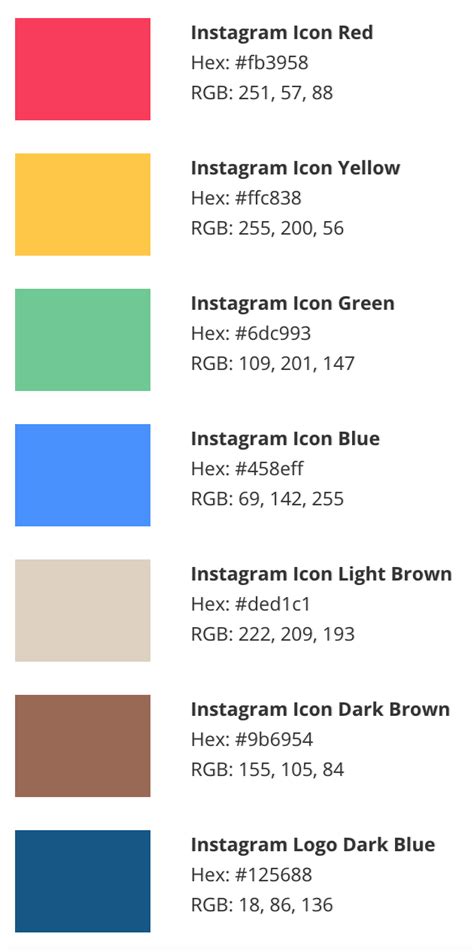 Maybe you would like to learn more about one of these? Instagram Colour Palette (Hex and RGB) - Design Pieces