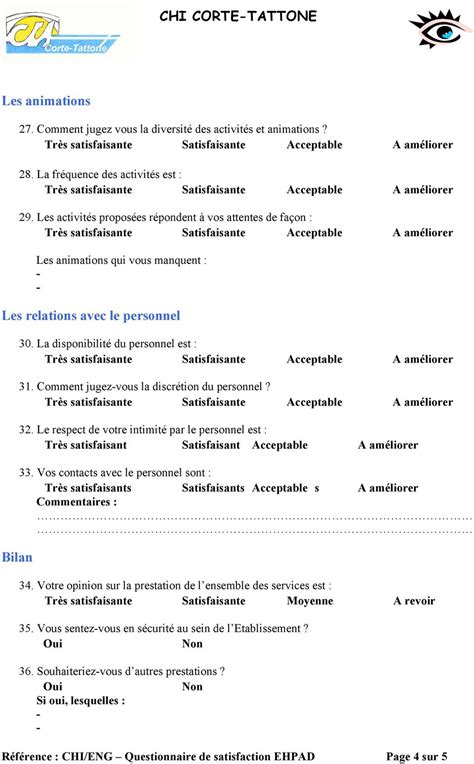 8 Pics Questionnaire Satisfaction Animation Maison De Retraite And