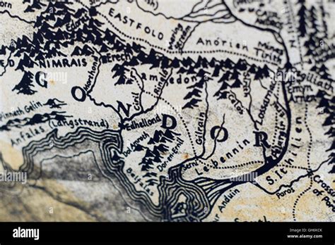 Map Of Gondor From The Lord Of The Rings Stock Photo Alamy