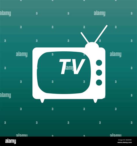 Tv Symbol Vektor Illustration Im Flachen Stil Auf Grünem Hintergrund
