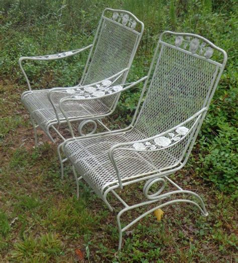 Russel Woodard Vintage Iron Patio Chair Rose Garden Pattern 4 Sold