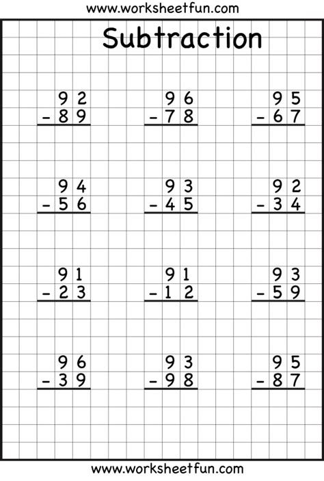Subtraction With Regrouping Printable Games
