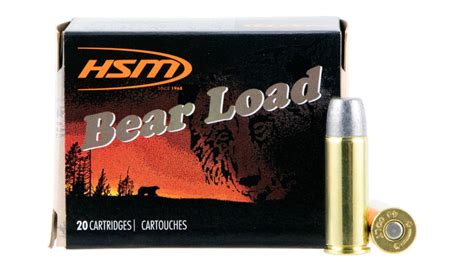 Hsm Ammunition Bear Load 45 Colt 325 Grain Wide Flat Nose Brass Cased