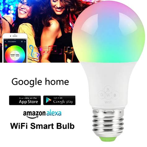 E27 Wifi Smart Home Light Bulb Dimmable Multicolor Wake Up Lights Rgbw