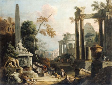 マルコ・リッチ Marco Ricci Landscape With Classical Ruins And Figures J・ポール