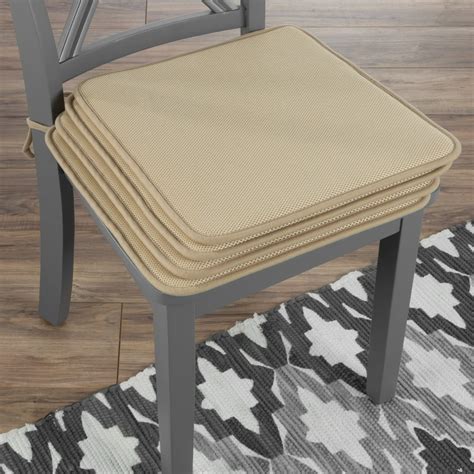 chair cushions set of 4 square foam 16Â”x 16Â” chair pads with ties for kitchen dining room