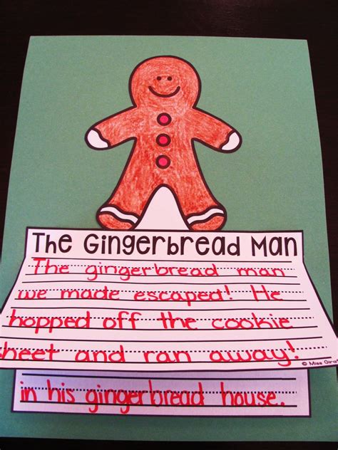 Gingerbread Man Writing Craft Activity Writing Crafts December