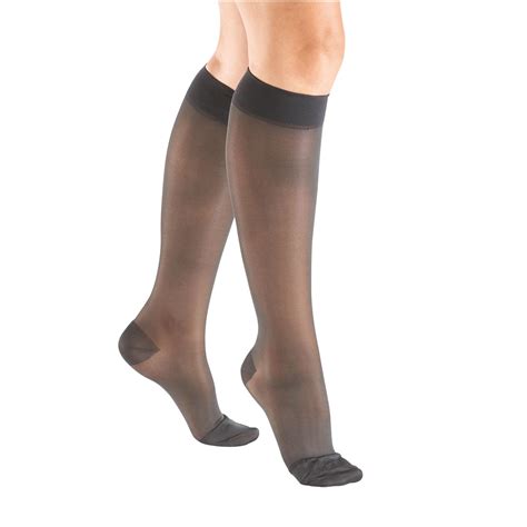 Support Plus Womens Sheer Closed Toe Moderate Compression Knee High