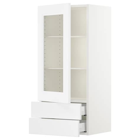 Sektion Maximera Wall Cabinet W Glass Door2 Drawers Whiteaxstad