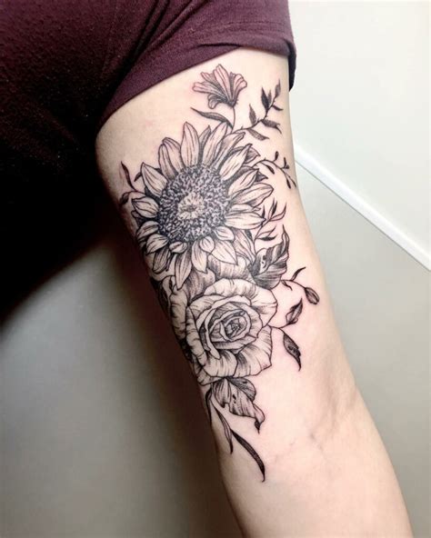 11 Sunflower And Roses Tattoo Ideas That Will Blow Your Mind Alexie