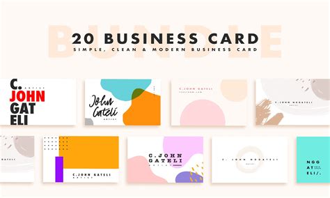 20 Simple Business Card Photoshop Template Psd File