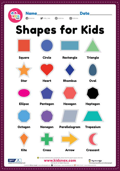 Basic Shapes For Kids Printable Page For Preschool Kids Nex Shapes