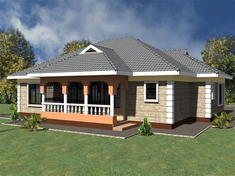 Dining and kitchen and a veranda. Simple 3 bedroom house plans without garage | HPD Consult