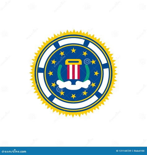 Fbi Seal Federal Bureau Of Investigation Sign Stock Vector