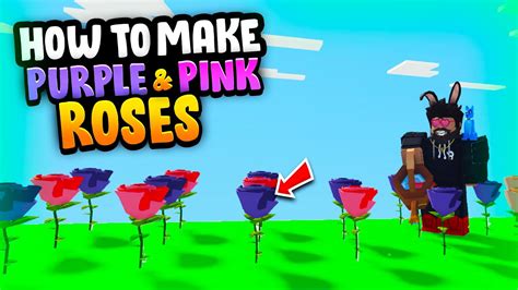 How To Make Pink And Purple Roses In Roblox Islands Skyblock Youtube