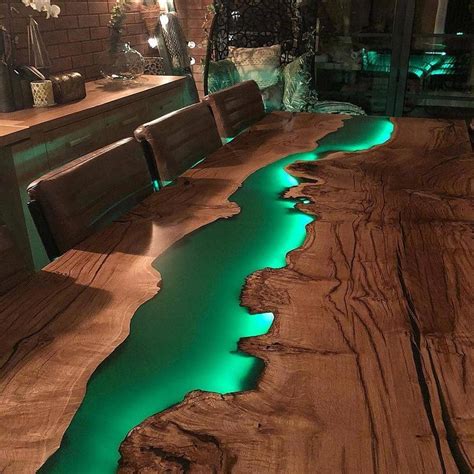 It would be great if they were popular with the audience. Green Dinner & Meeting Epoxy Table - With Led Lighting # ...