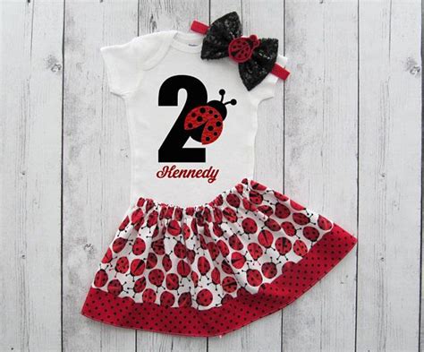 Ladybug Second Birthday Outfit Girl Birthday Outfit Red Black