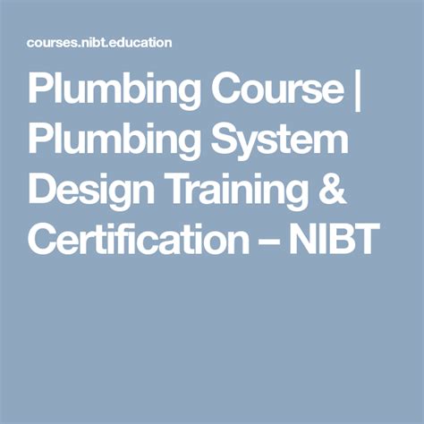 Plumbing Course | Plumbing System Design Training & Certification