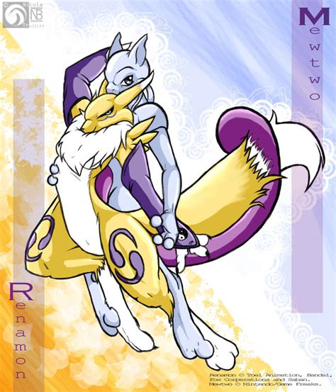 Renamon And Mewtwo By Kompy Fur Affinity Dot Net