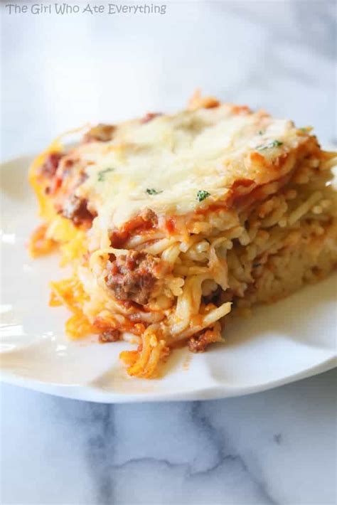 In a blender, cover and process the ricotta cheese until pureed. Baked Spaghetti - The Girl Who Ate Everything
