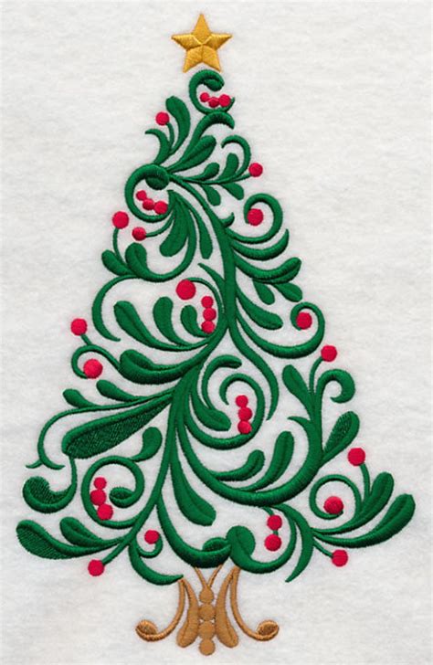 Festive Filigree Christmas Tree 2 Machine Embroidery Quilt Etsy