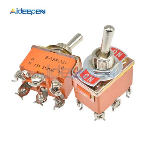 E Ten1321 6 Pin On On Toggle Switch 2 Positions 6 Pins Power Switches