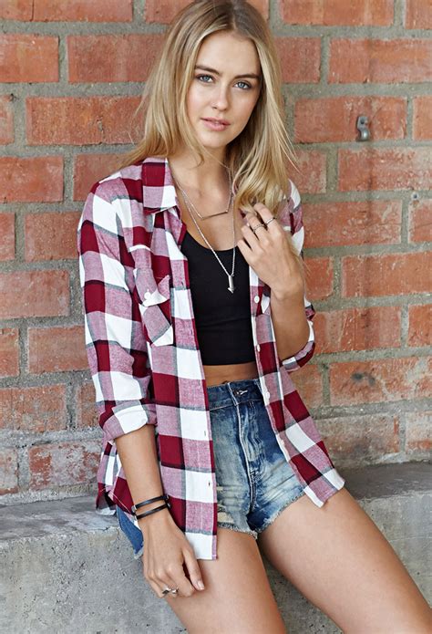 Lyst Forever 21 Rustic Plaid Shirt In Red