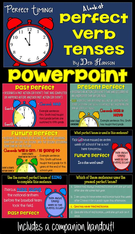 Perfect Verb Tenses Powerpoint A Perfect Way To Introduce Past Perfect