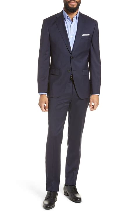 Boss Johnstons Lenon Regular Fit Solid Wool Suit Nordstrom Wool Suit Fitted Suit Suit Jacket