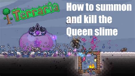 How To Summon And Kill The Queen Slime Terraria 28 Youtube