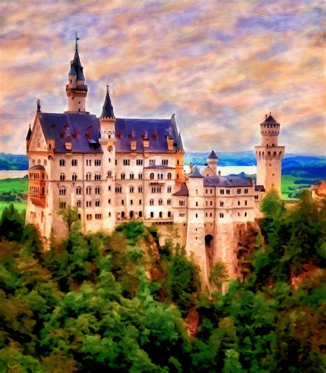 Neuschwanstein Castle Painting By Michael Pickett