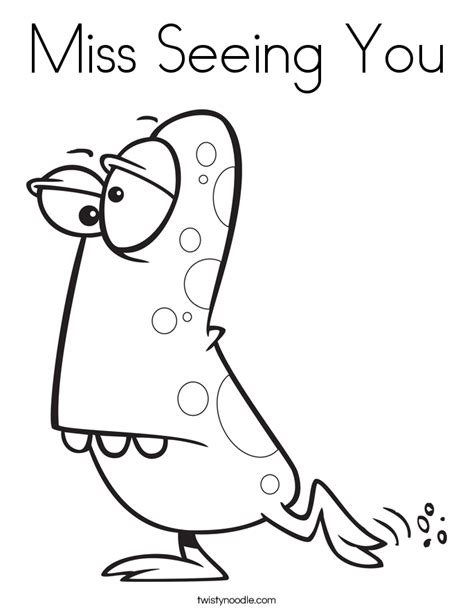 Click the download button to view the full image of we miss you coloring pages free, and download it in your computer. Miss Seeing You Coloring Page - Twisty Noodle