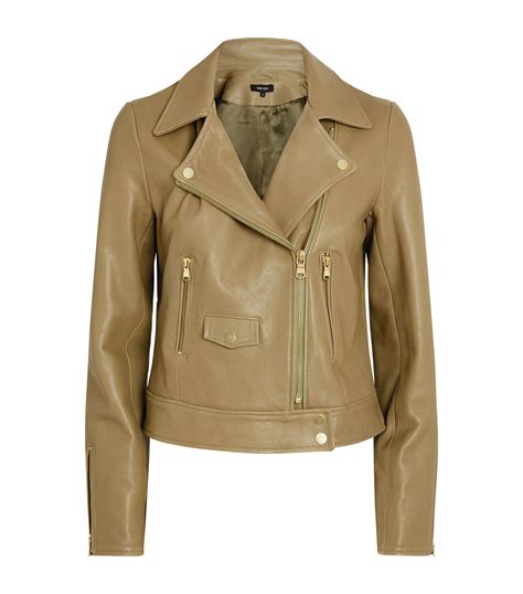 Meem Green Leather Biker Jacket Harrods Uk