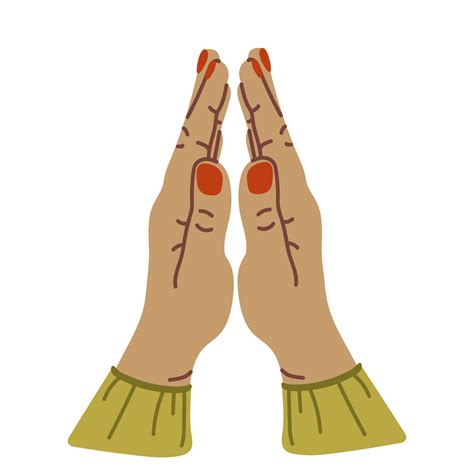 Hands Folded In Namaste Prayer Isolated On White Female Hands Pray