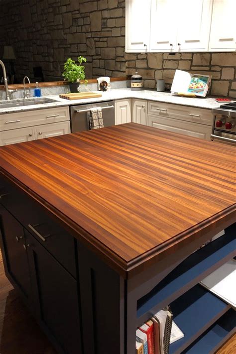 Every day for the first month with an unfinished butcher block, you. Sapele Edge Grain Butcher Block Countertop in 2020 ...