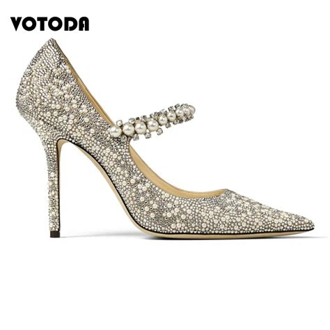 Gorgeous Full Pearl Woman Pumps Pointed Toe Fashion Wedding Party