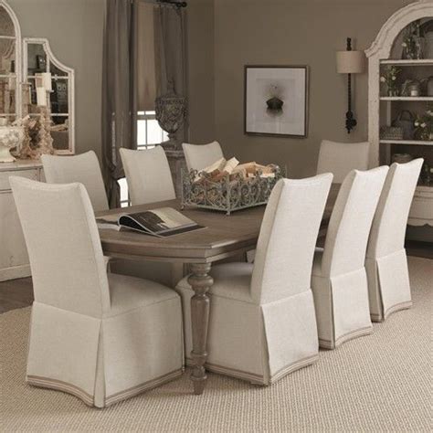 Auberge 9 Piece Dining Set With Skirted Chairs By Bernhardt At Baers