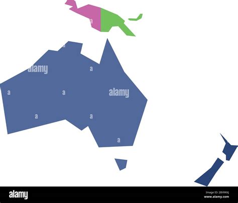 Very Simplified Infographical Political Map Of Australia And Oceania