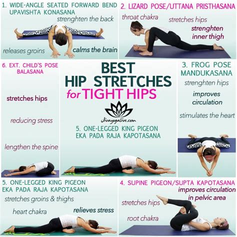 The 6 Best Hip Stretches For Tight Hips Yoga Hip Stretches Best Hip Stretches Easy Yoga Workouts